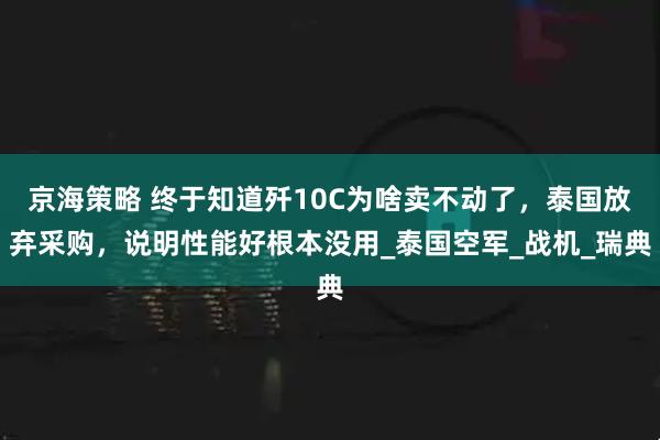 京海策略 终于知道歼10C为啥卖不动了，泰国放弃采购，说明性能好根本没用_泰国空军_战机_瑞典