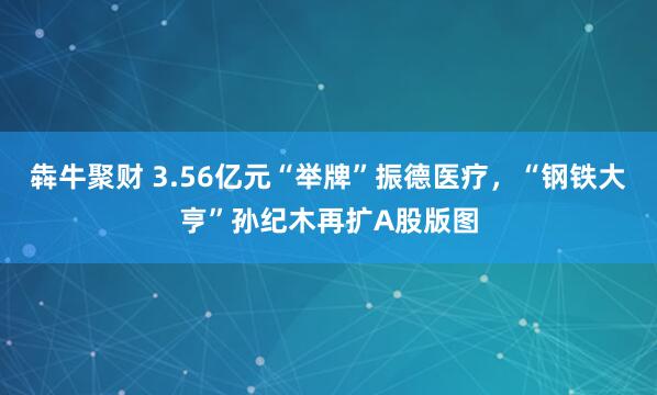犇牛聚财 3.56亿元“举牌”振德医疗，“钢铁大亨”孙纪木再扩A股版图